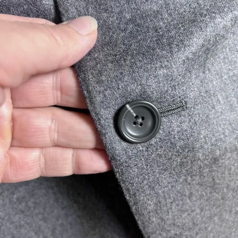 Z Zegna suit blazer pants size 42 L US‎ / 54 R Italy City gray flannel wool
